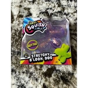 JA-RU Irre-Squish-Tible Purple Glitter Stretchy B'loon Dog Fidget Toy 4531